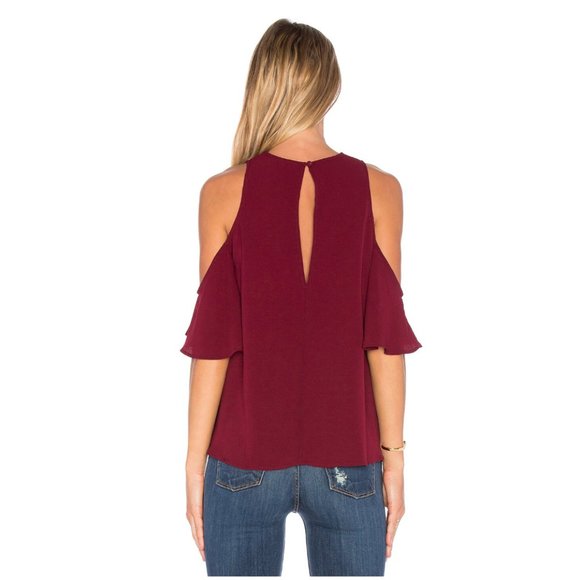 The Fifth Label Burgundy Cold Shoulder Top - XS - Picture 3 of 5